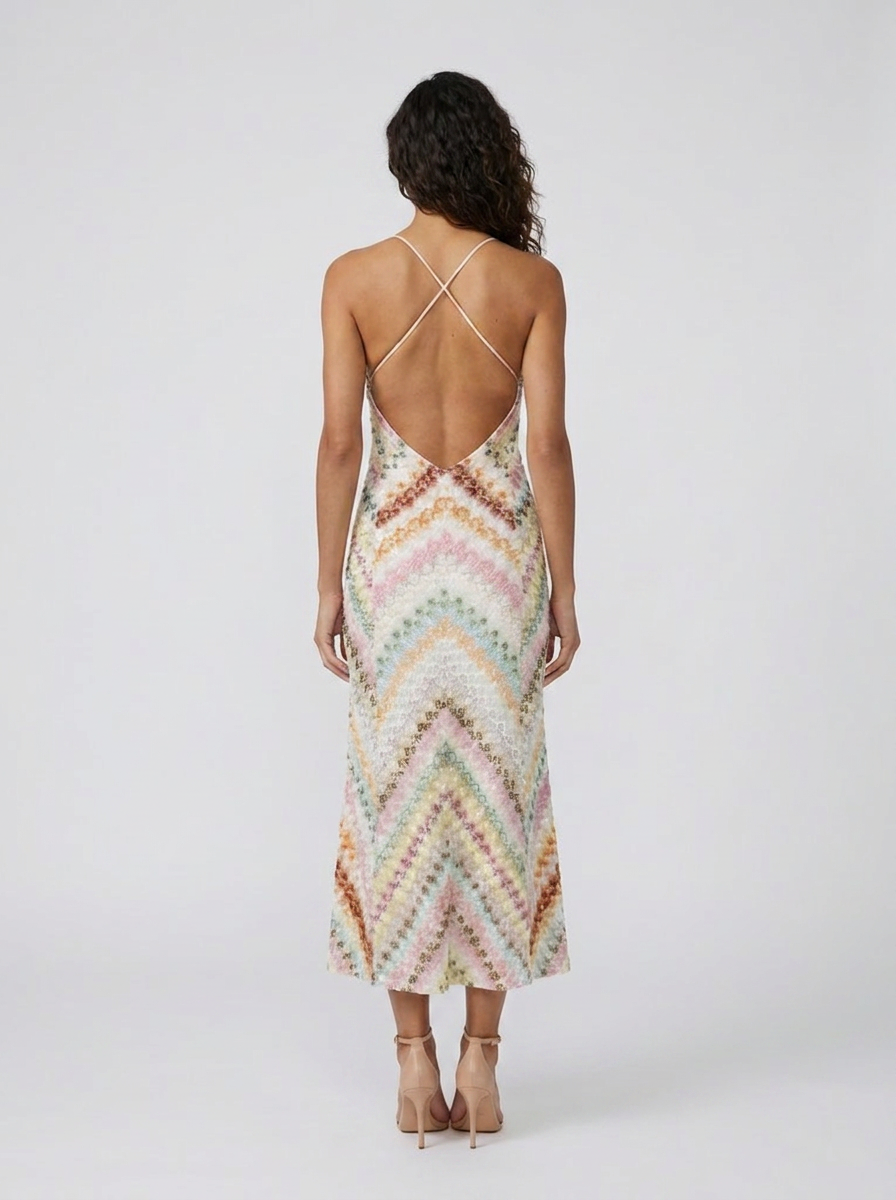 LIZZA MAXI DRESS Multicolor back