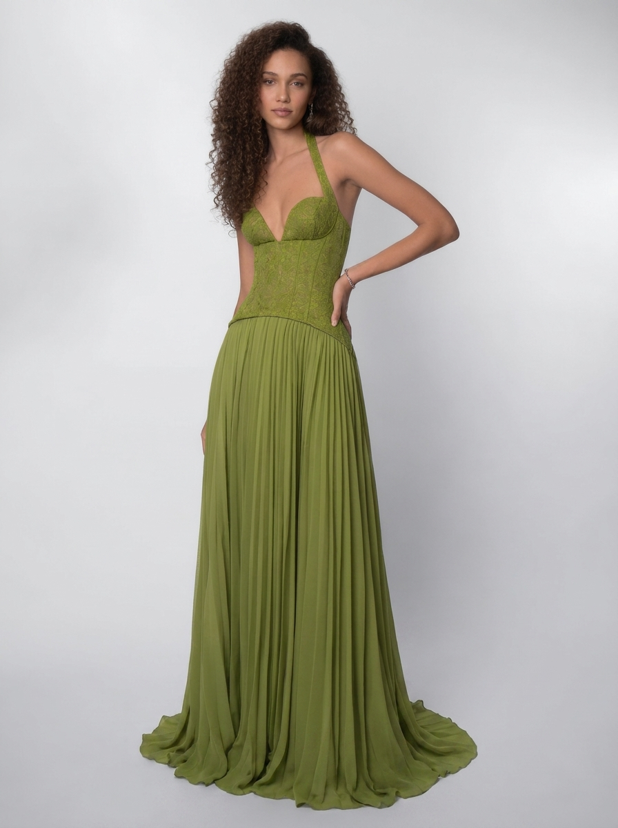 SAGE MAXI DRESS Green front