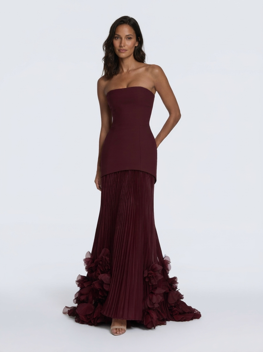 LOUISA MAXI DRESS Cherry Lacquer front