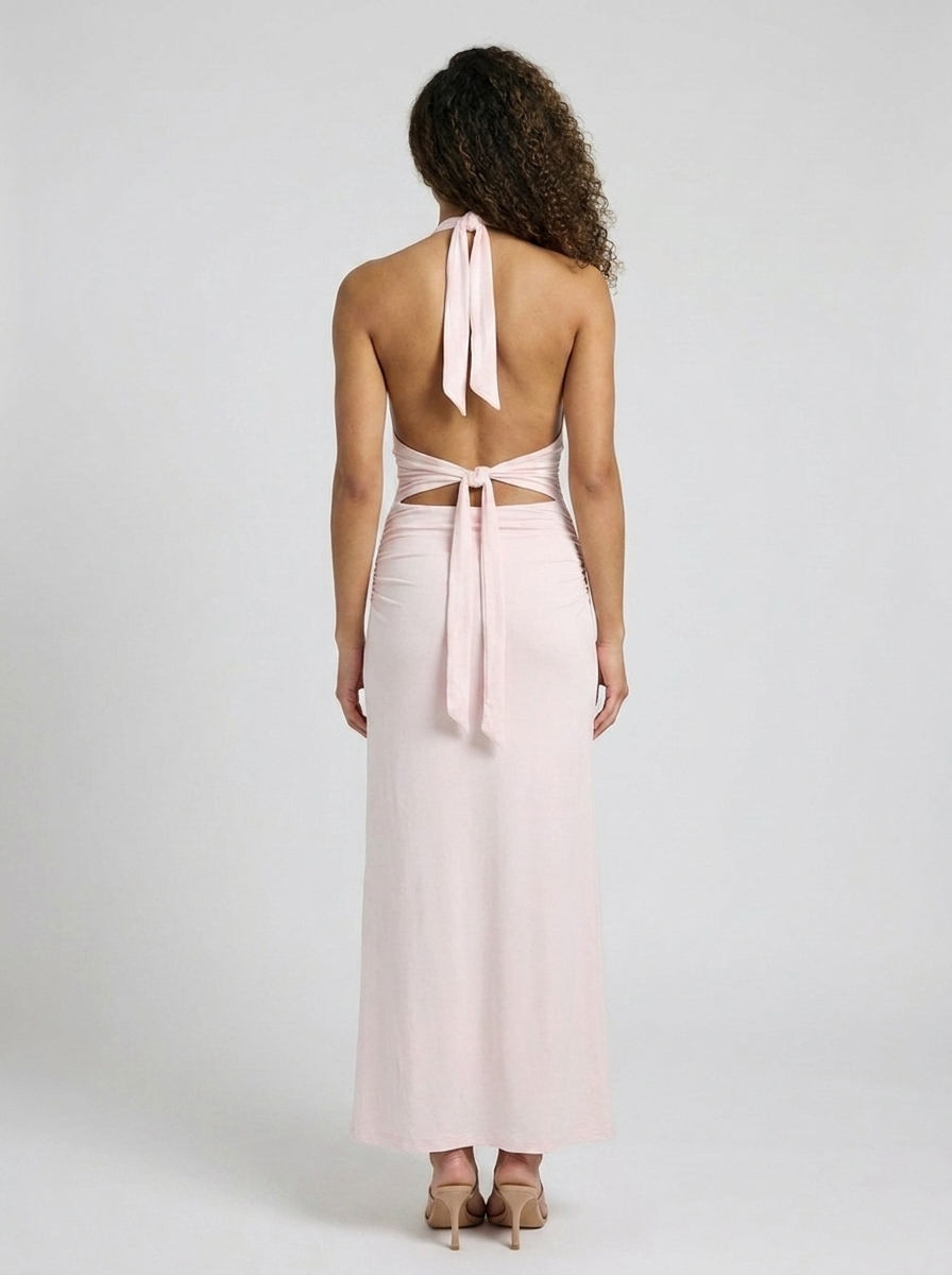 MEGAN MAXI DRESS Heavenly Pink back