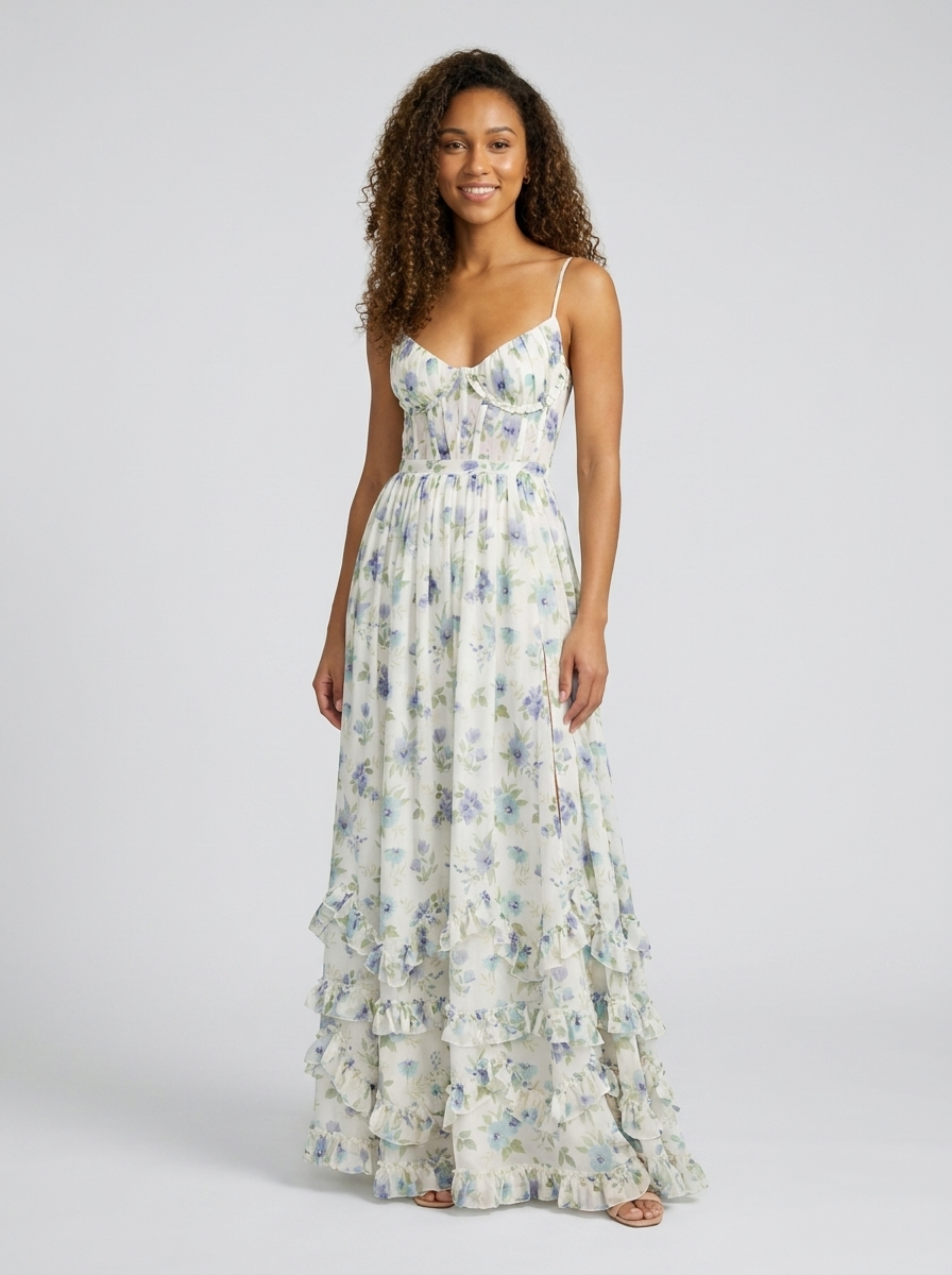 AMIRA MAXI DRESS Powder Blue front