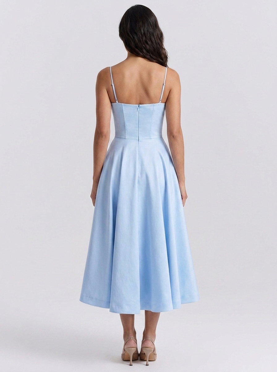 AMELIE MIDI DRESS Baby Blue back