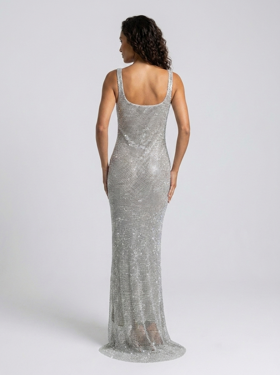 HANNAH MAXI DRESS Silver back