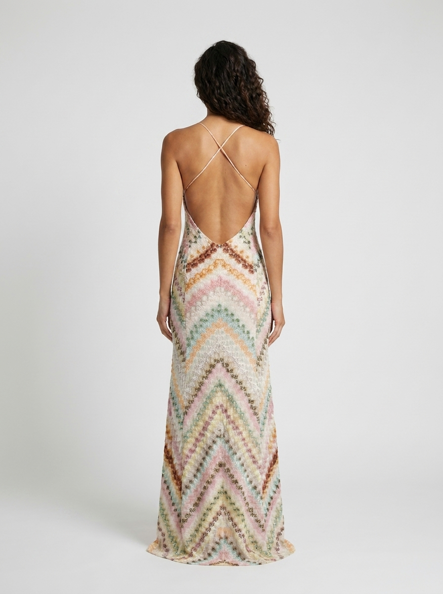 LIZZA MAXI DRESS Multicolor back