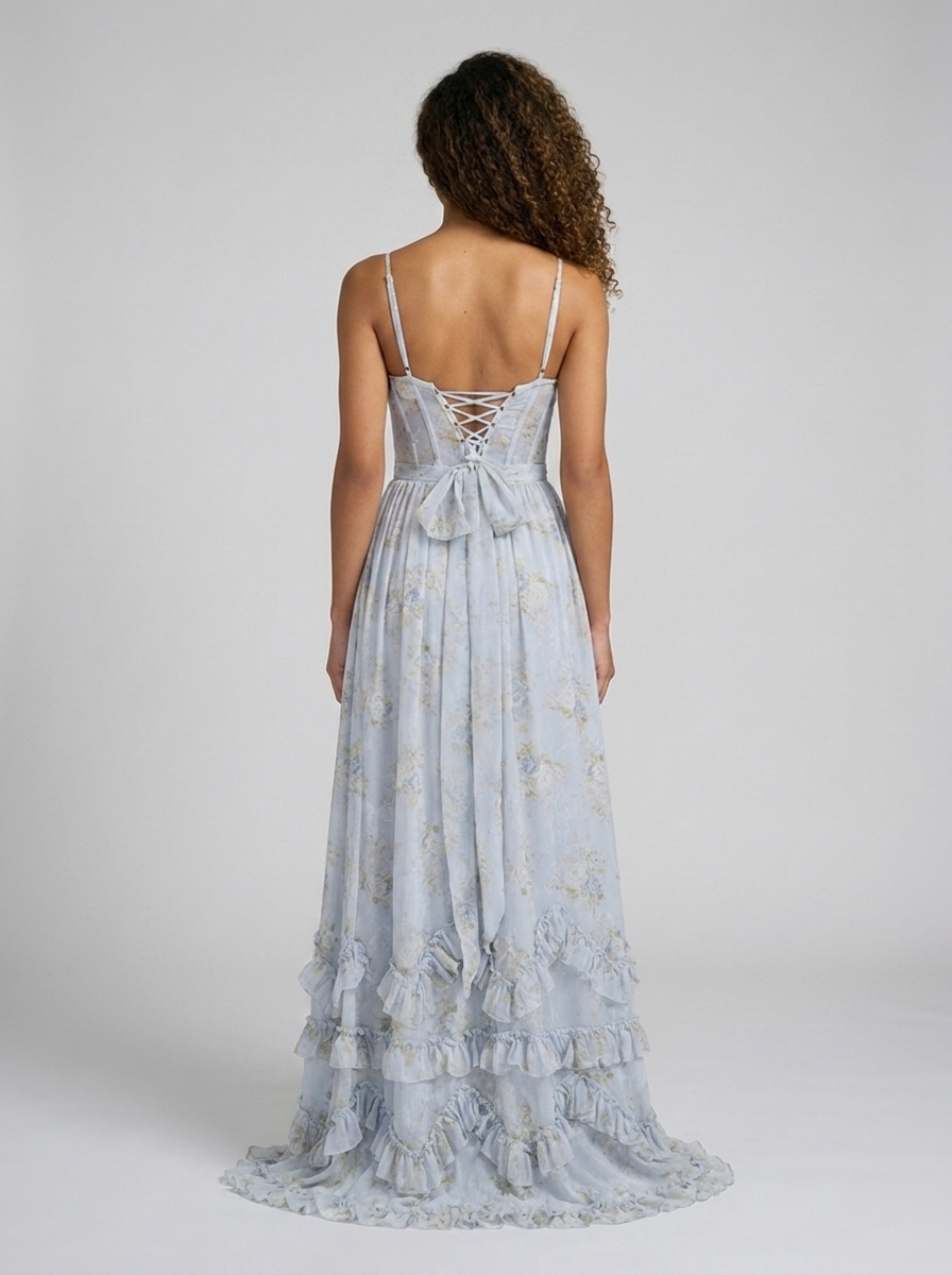 AMIRA MAXI DRESS Midnight Bloom back