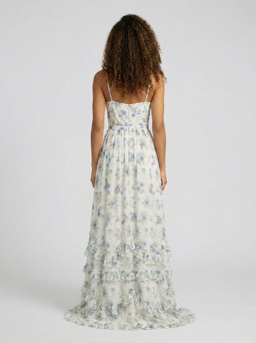 AMIRA MAXI DRESS Powder Blue back