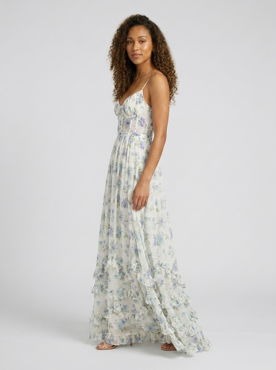 AMIRA MAXI DRESS Powder Blue side