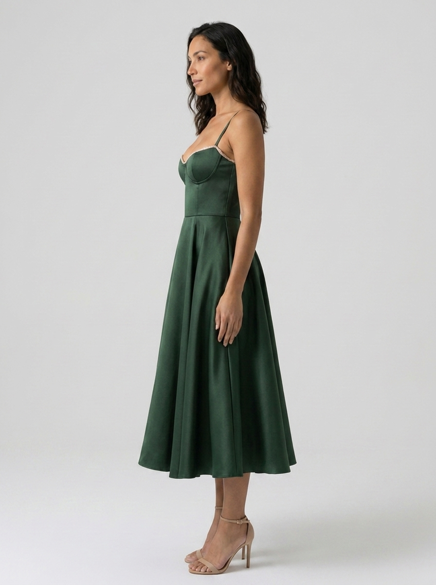 AMELIE MIDI DRESS Green side