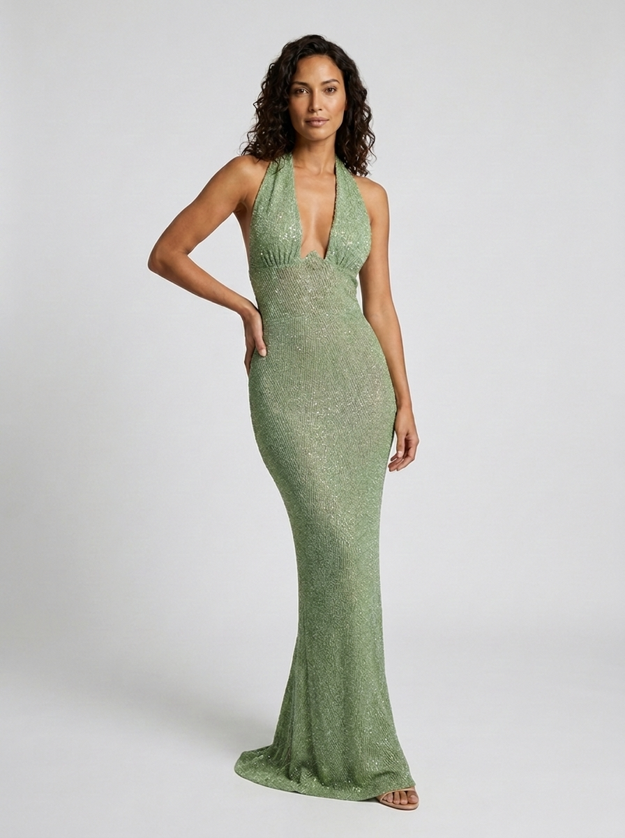AUROLIA MAXI DRESS Green side