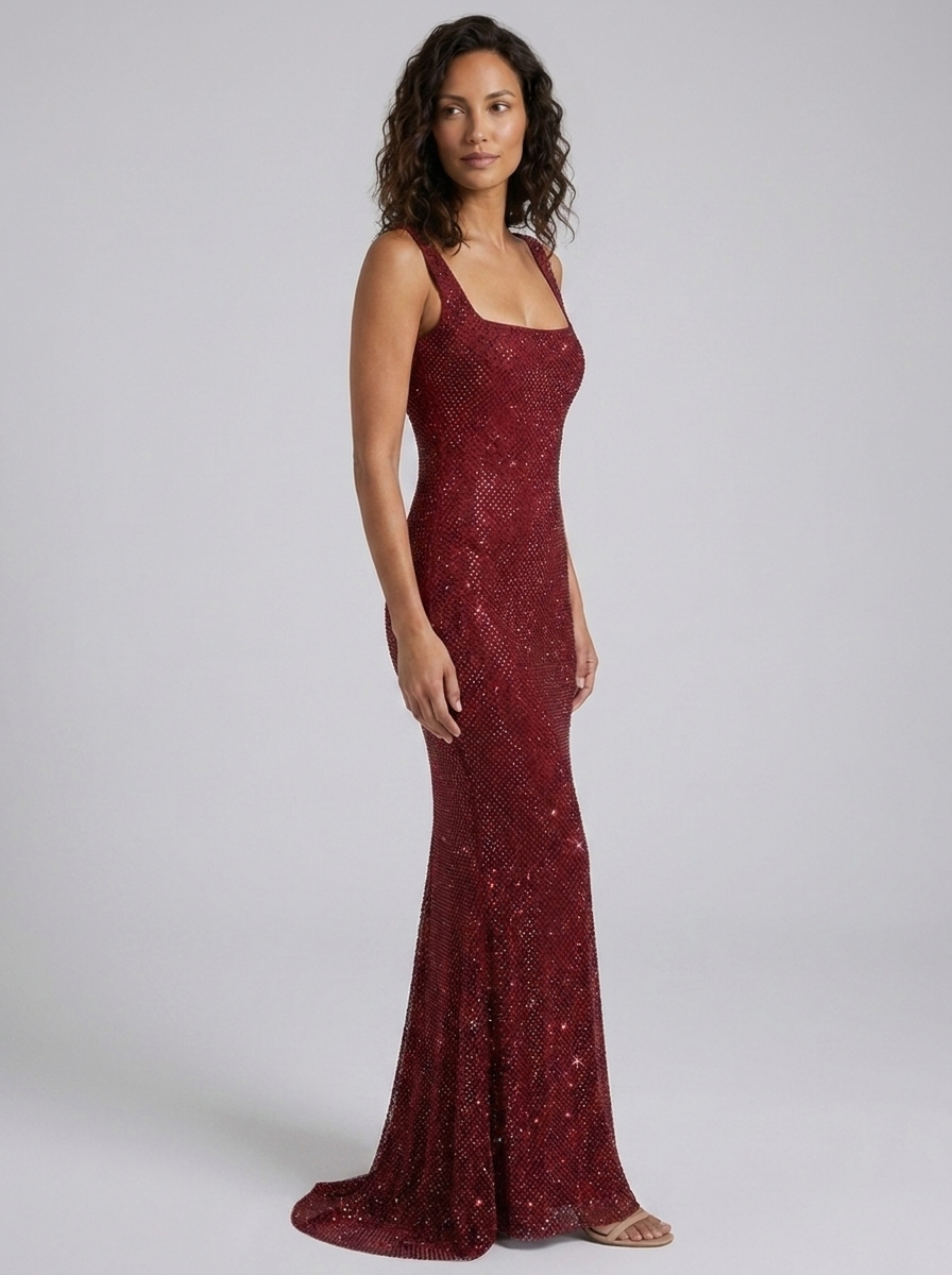 HANNAH MAXI DRESS Wine Red side