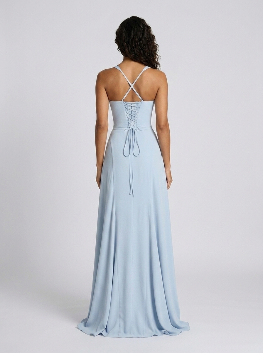 RIHANNA MAXI DRESS Light Blue back