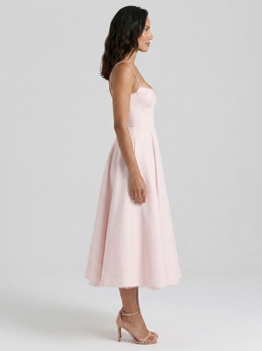 AMELIE MIDI DRESS Blush Pink side
