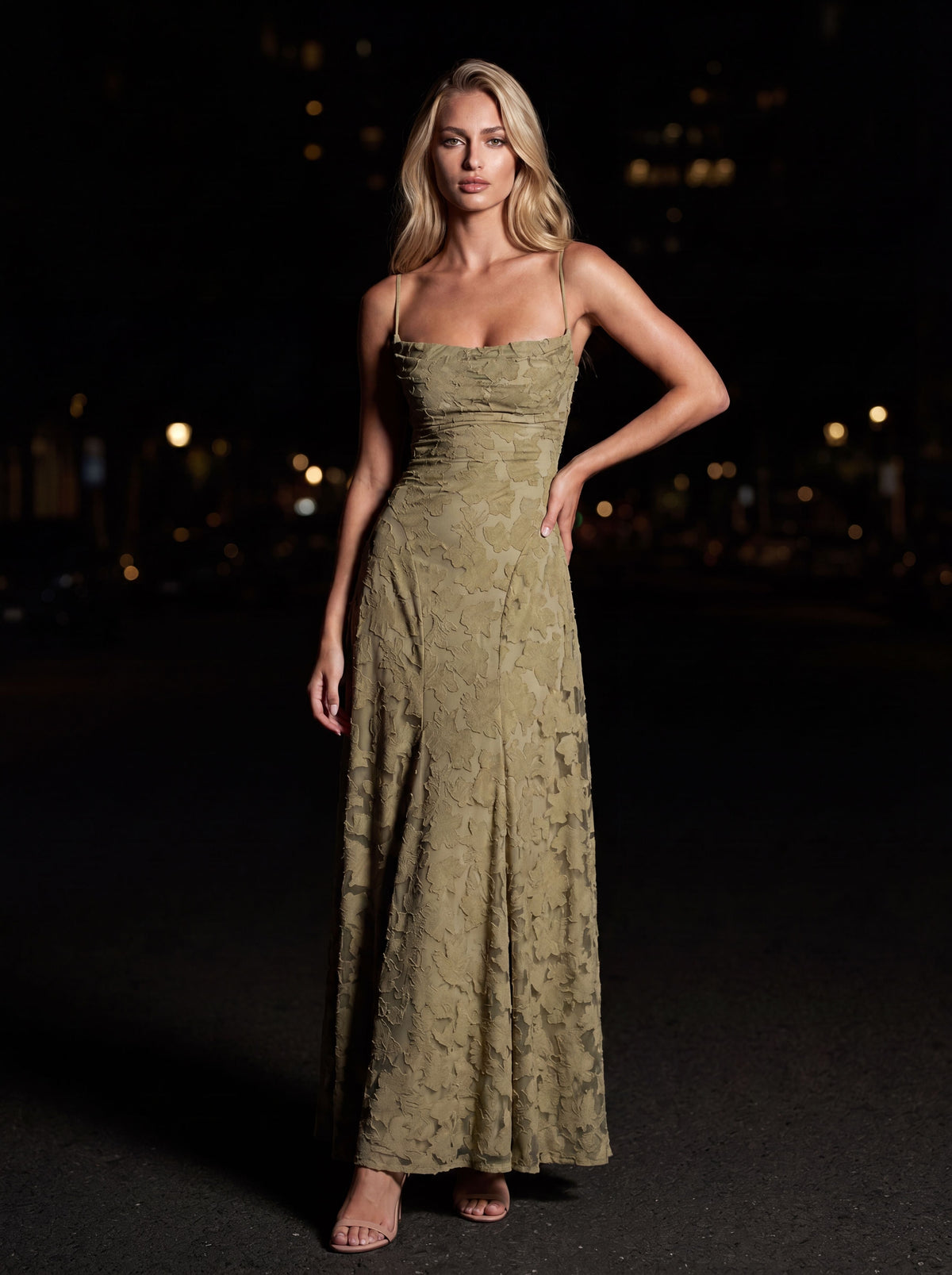 Courtney Maxi Dress in Sage Red 1