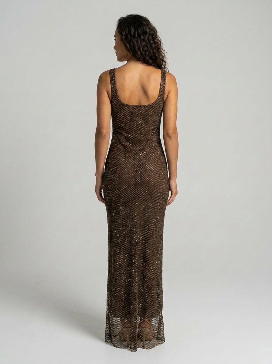 HANNAH MAXI DRESS Khaki back