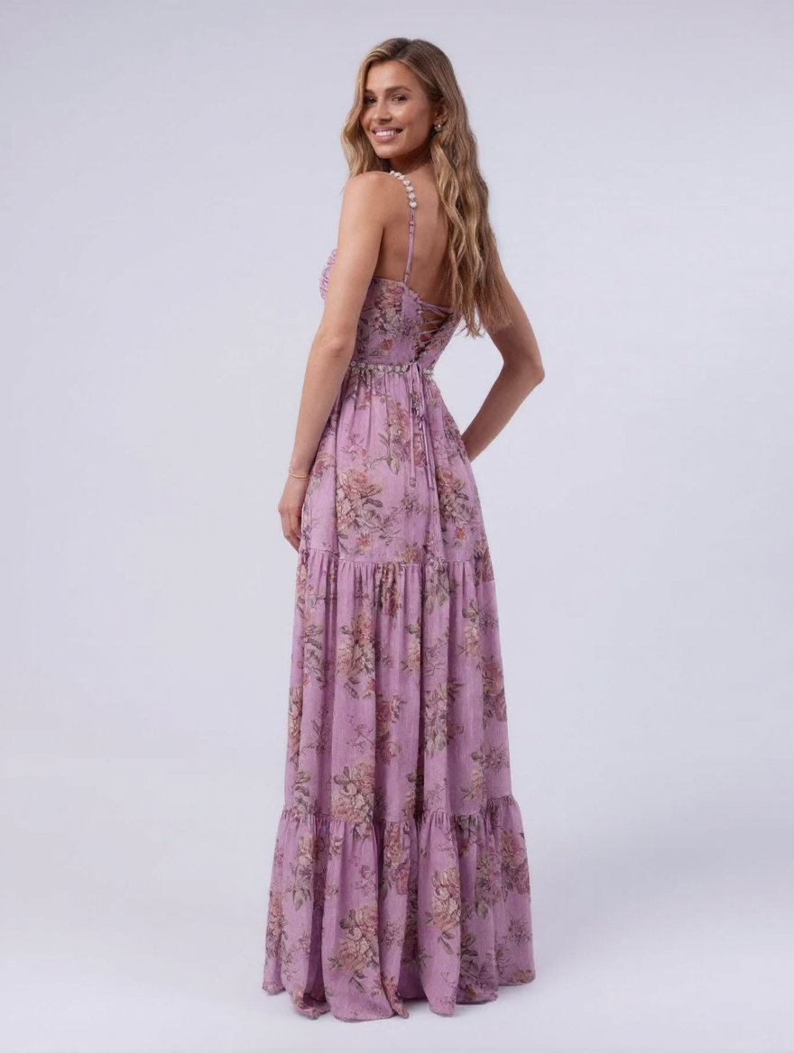 CHRISTINE MAXI DRESS Rose Garden side