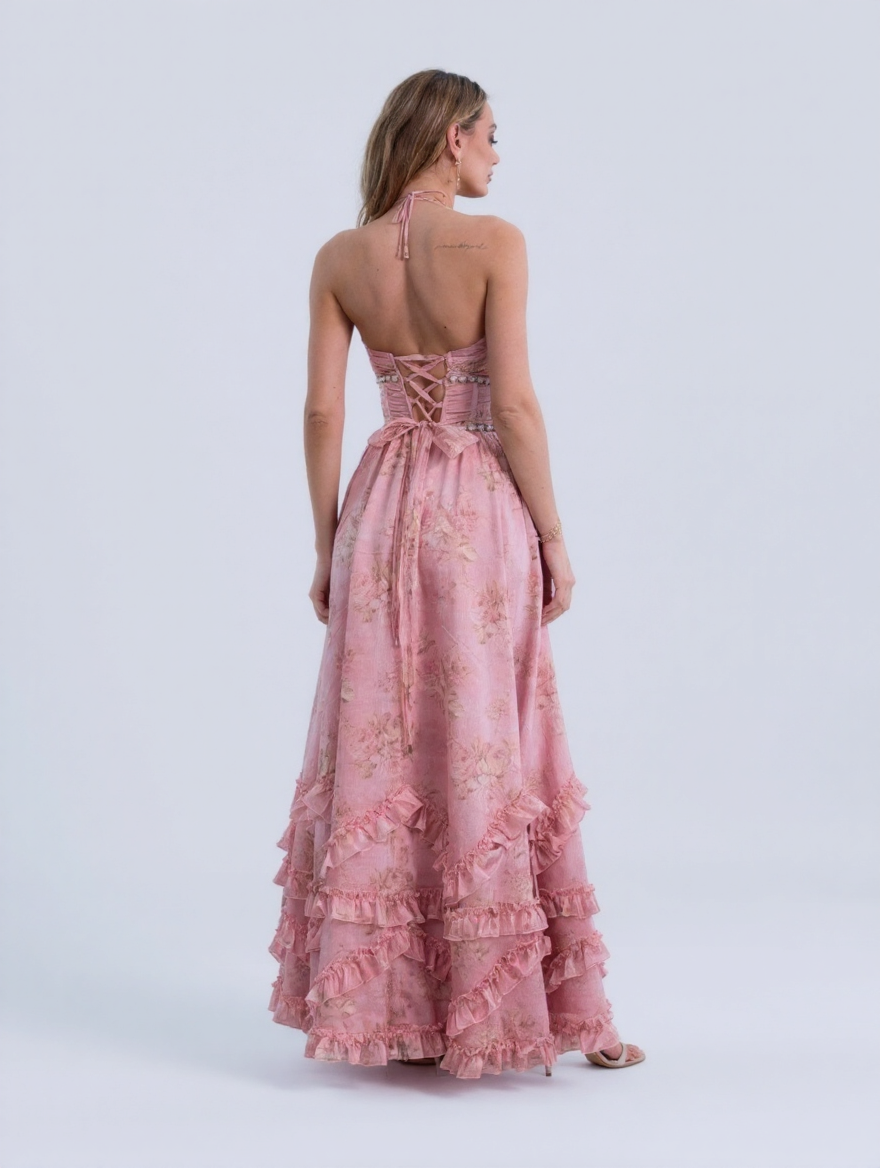 CHRISTINE MAXI DRESS Ballet Rose back