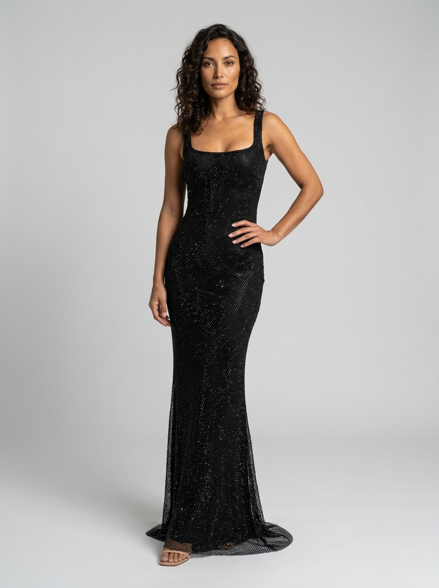 HANNAH MAXI DRESS Black front