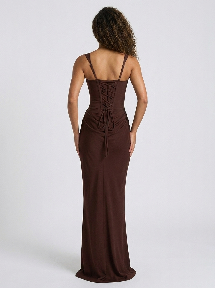 SOPHIE MAXI DRESS Brown back