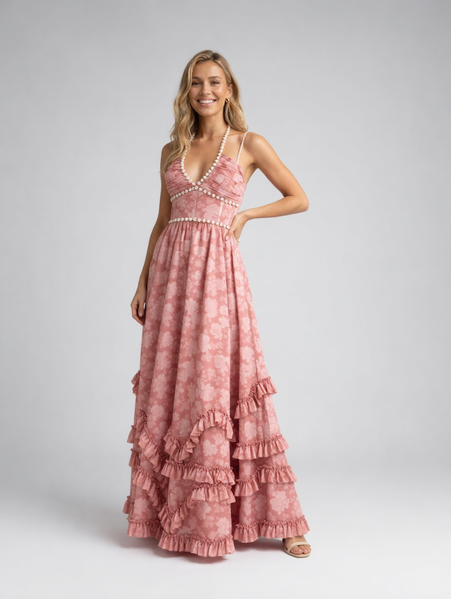 CHRISTINE MAXI DRESS Blush Petal front