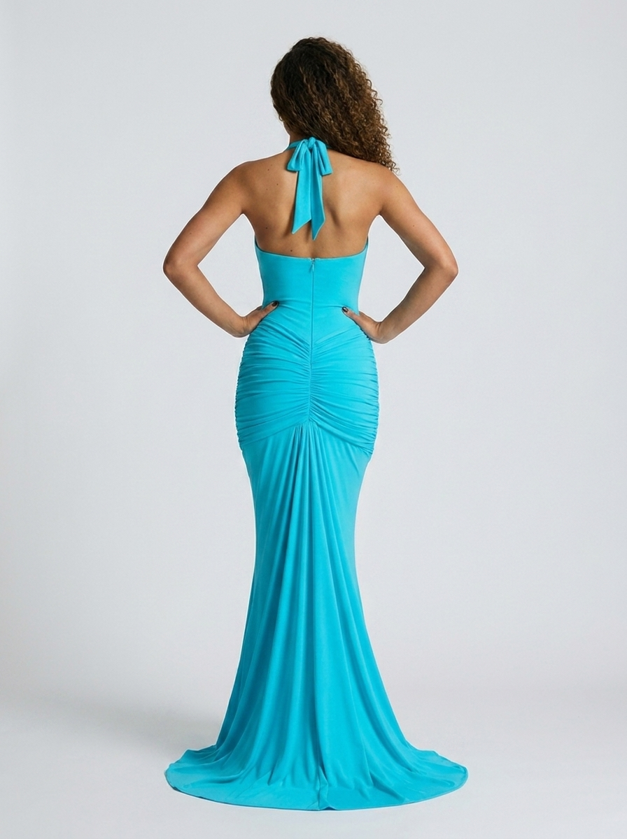 MELISSA MAXI DRESS Blue back