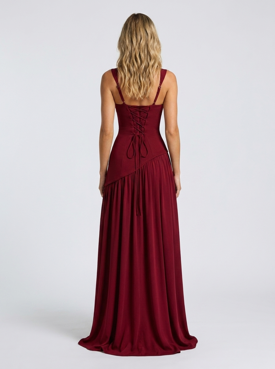 SOLARA MAXI DRESS Cherry Lacquer back