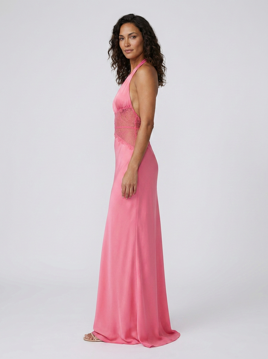 SELINA MAXI DRESS Pink side