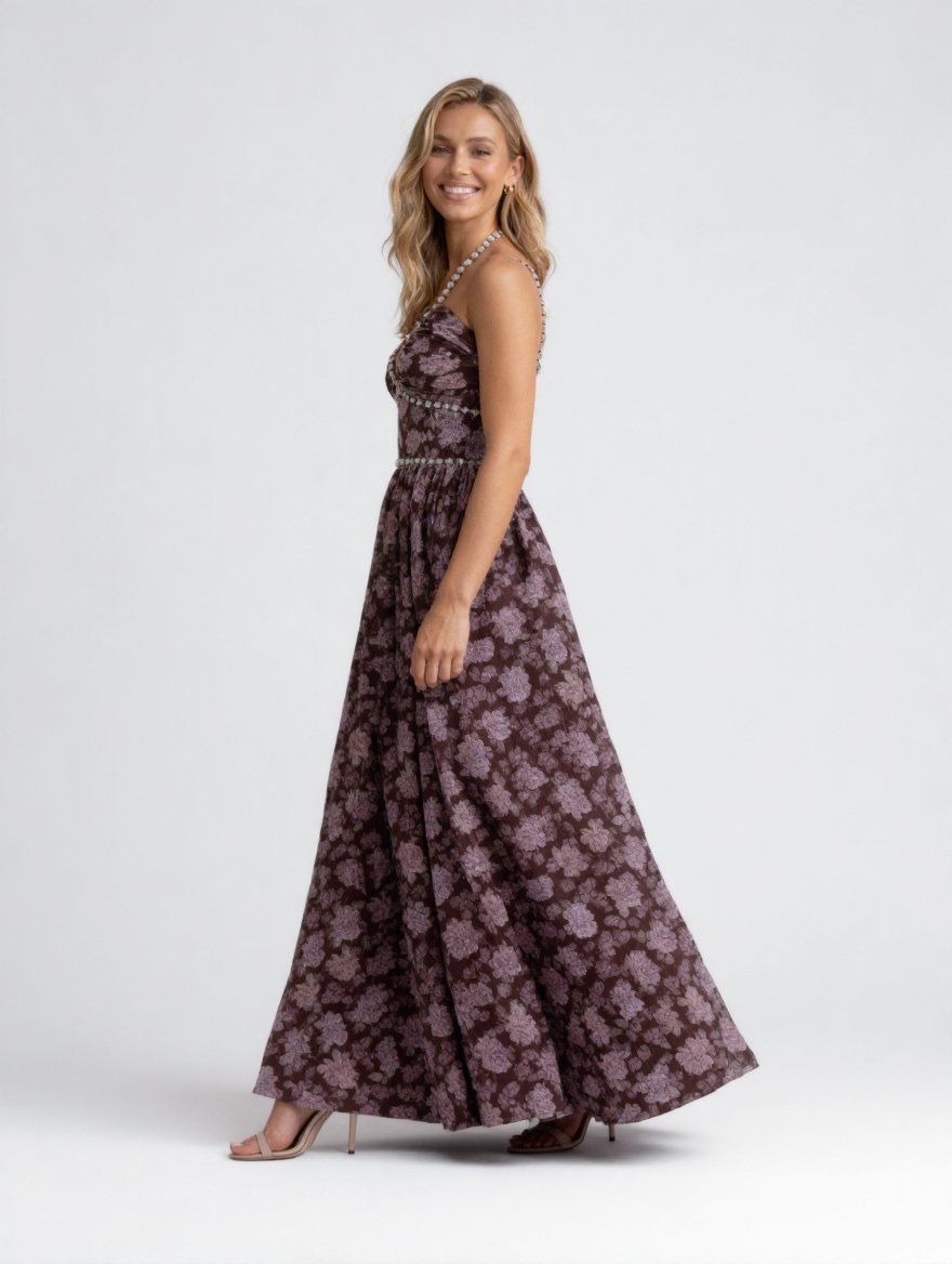 CHRISTINE MAXI DRESS Midnight Bloom side