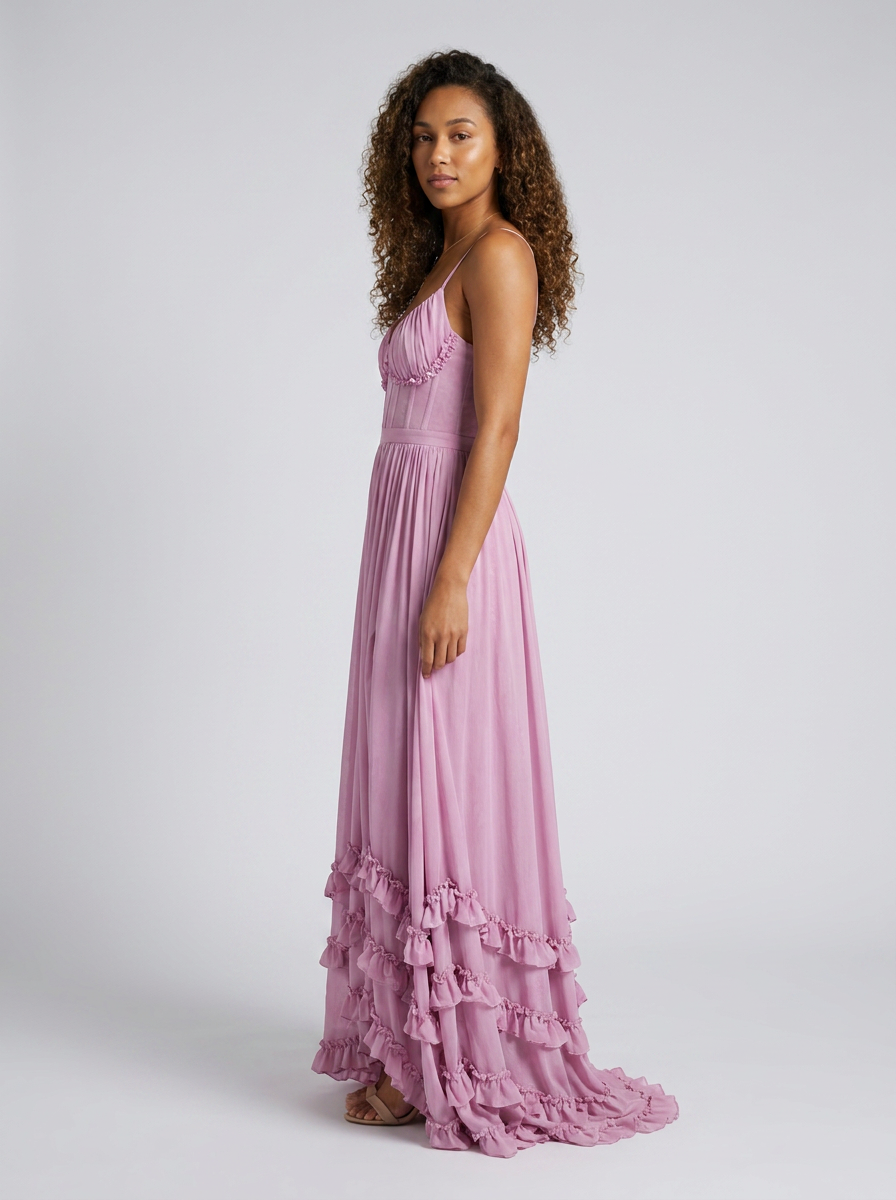 AMIRA MAXI DRESS Rose Petal side