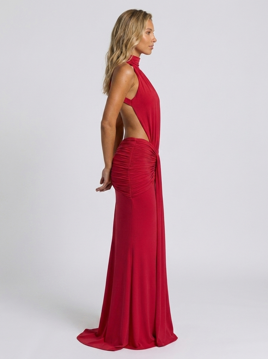 TIFFANY MAXI DRESS Red side