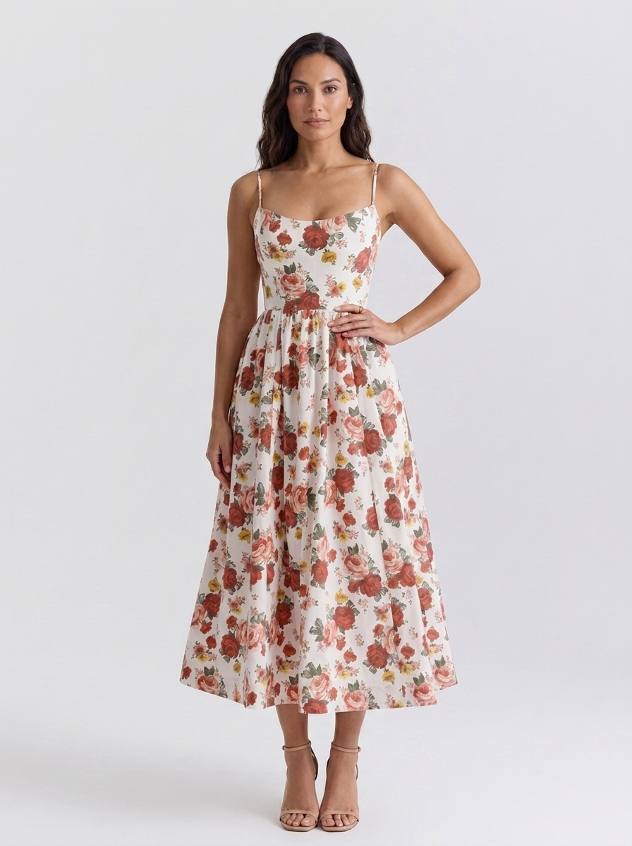 AMELIE MIDI DRESS Floral front