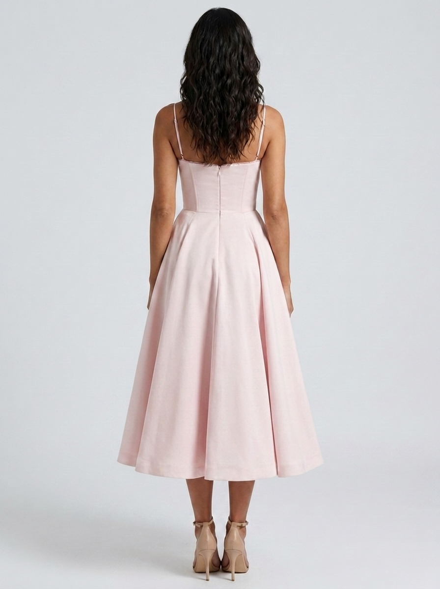 AMELIE MIDI DRESS Blush Pink back