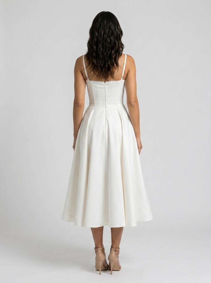 AMELIE MIDI DRESS White back