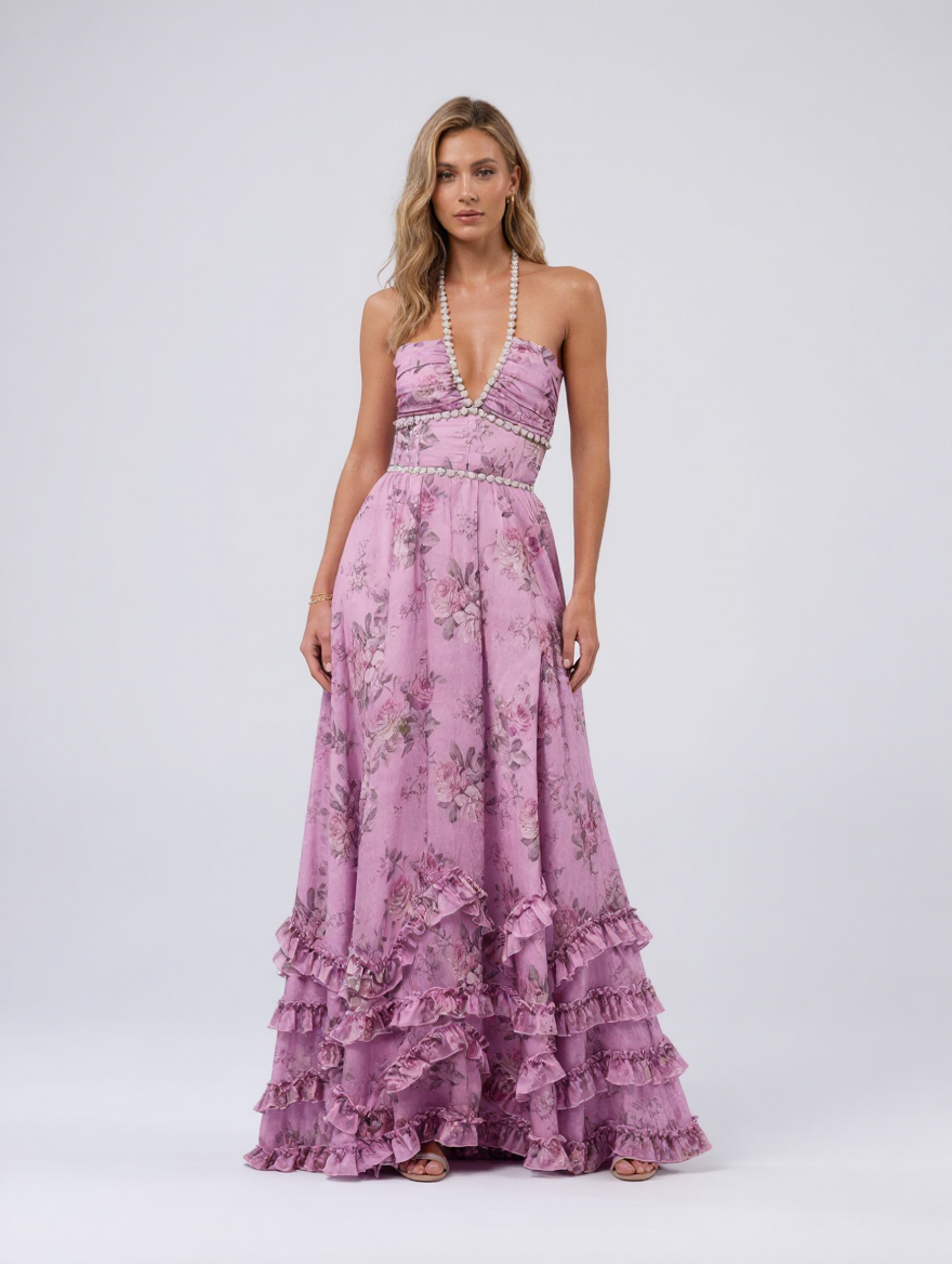 CHRISTINE MAXI DRESS Purple front