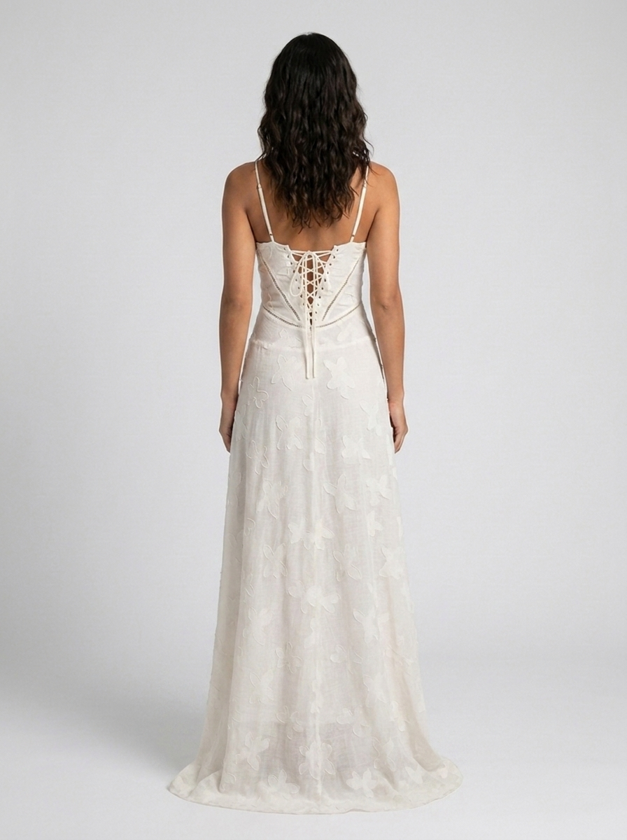 LARA MAXI DRESS White back