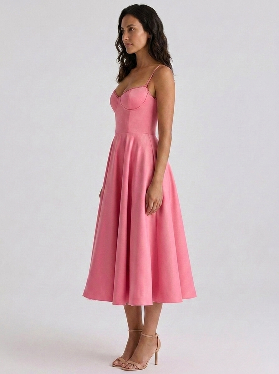 AMELIE MIDI DRESS Pink side