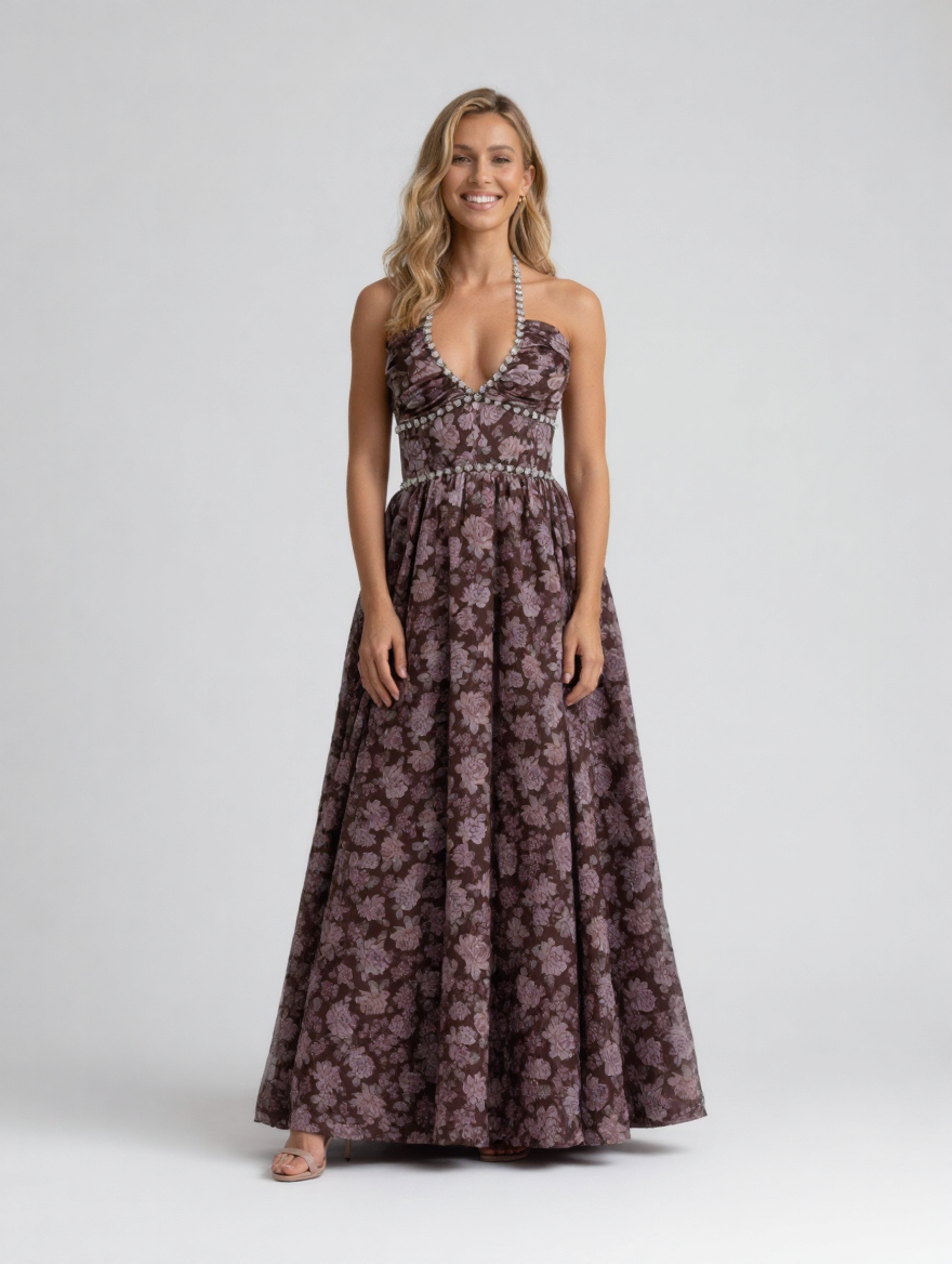 CHRISTINE MAXI DRESS Midnight Bloom front