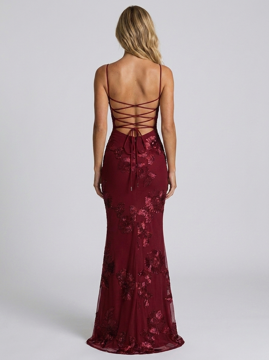LAURA MAXI DRESS Red back
