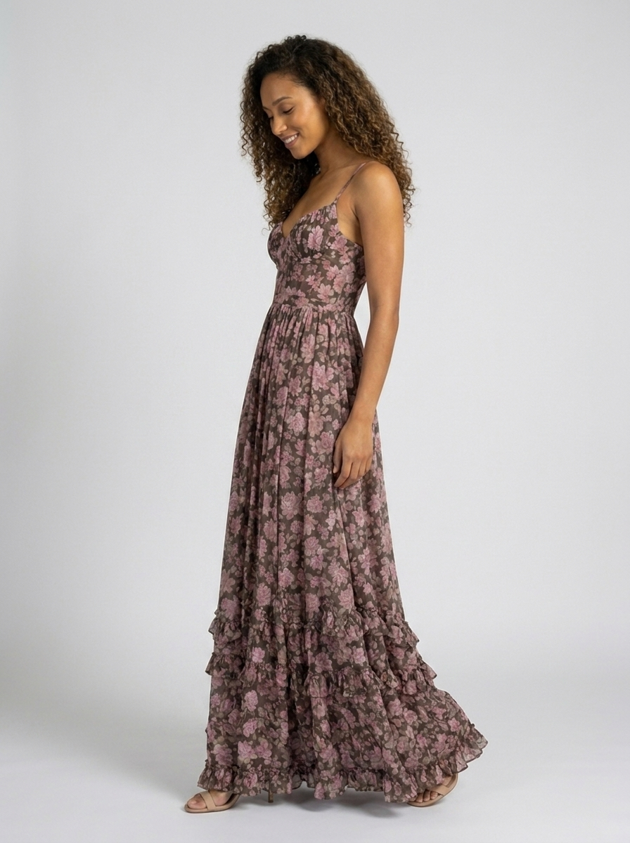 AMIRA MAXI DRESS Dusty Rose side