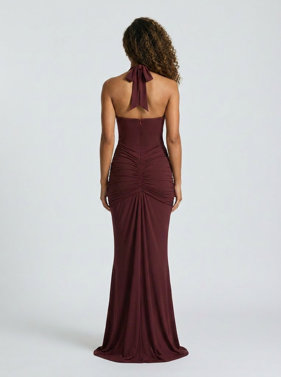 MELISSA MAXI DRESS Burgundy back
