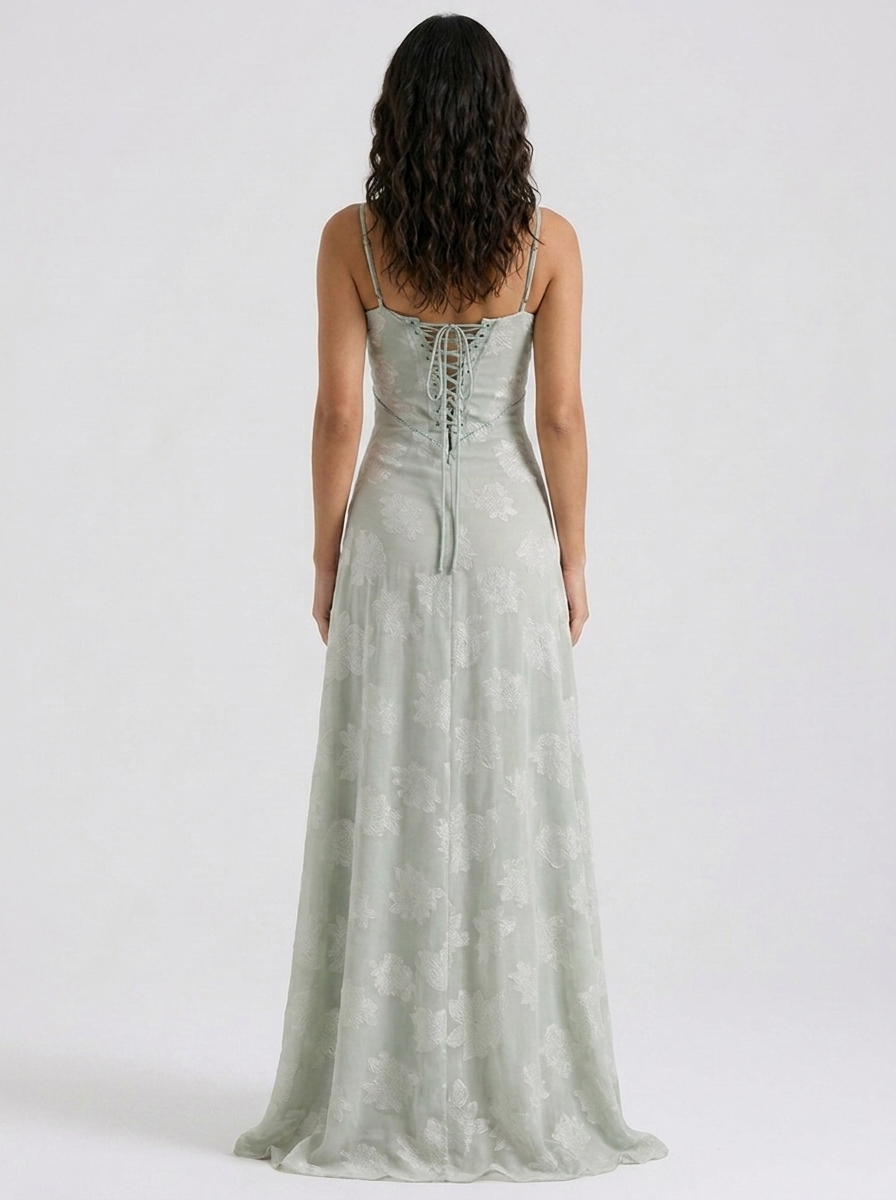 LARA MAXI DRESS Green back