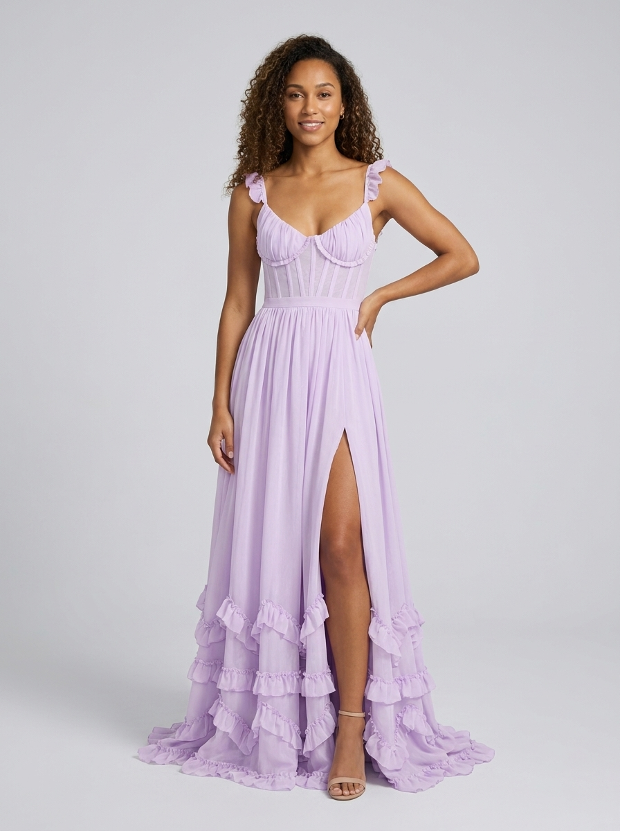 AMIRA MAXI DRESS Lilac Whisper front