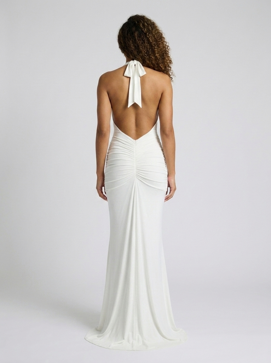 MELISSA MAXI DRESS White back