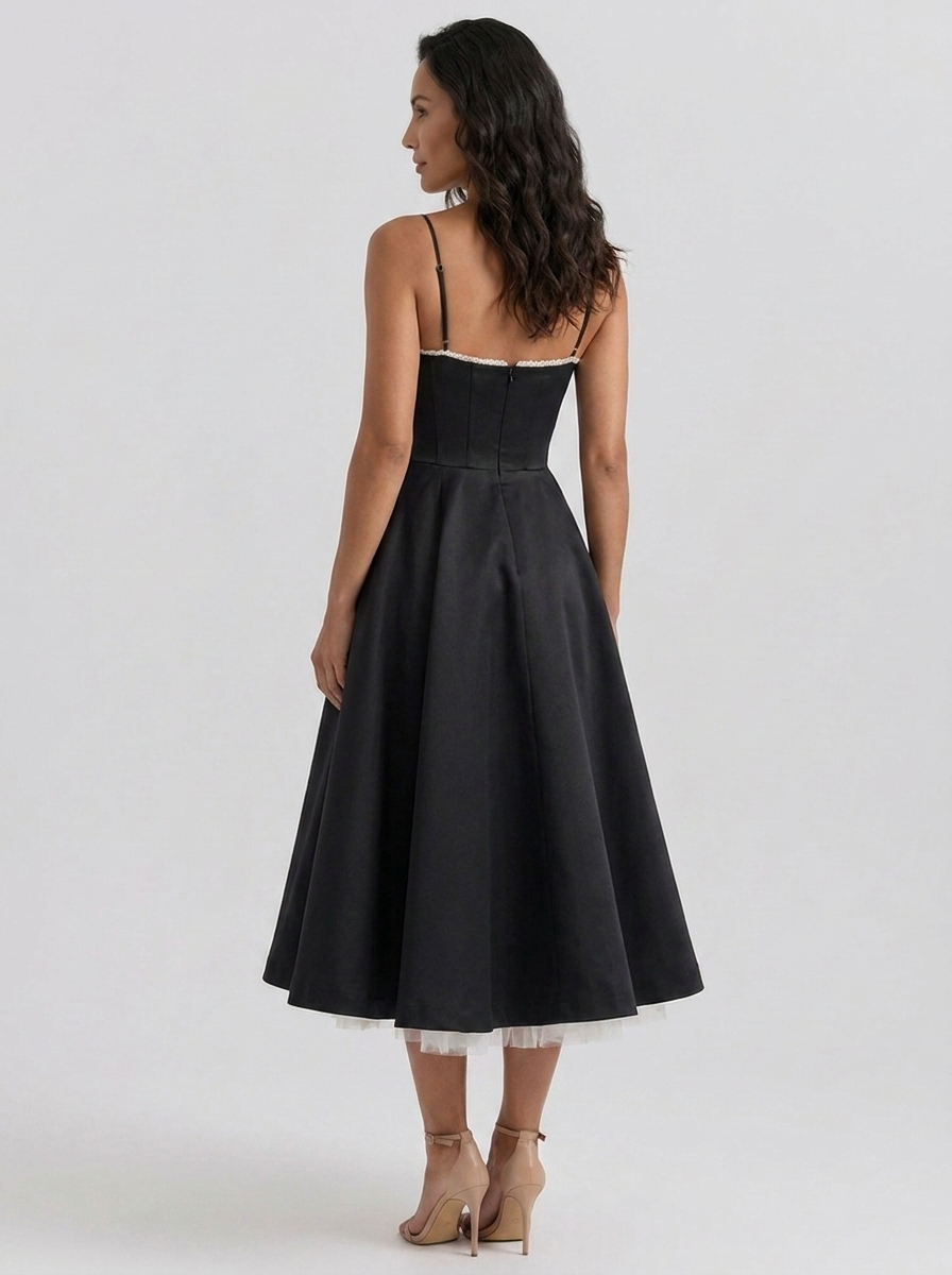AMELIE MIDI DRESS Black back