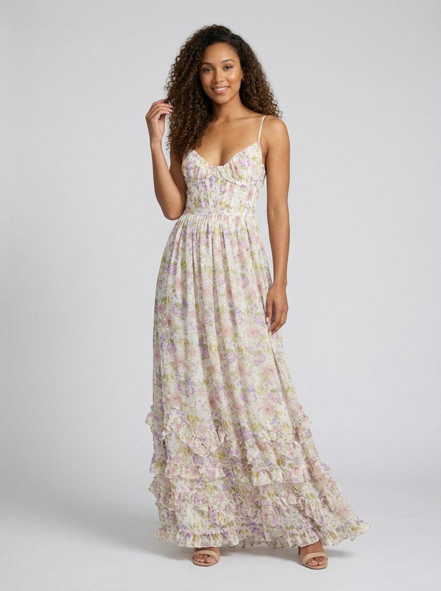 AMIRA MAXI DRESS Mauve Dream front