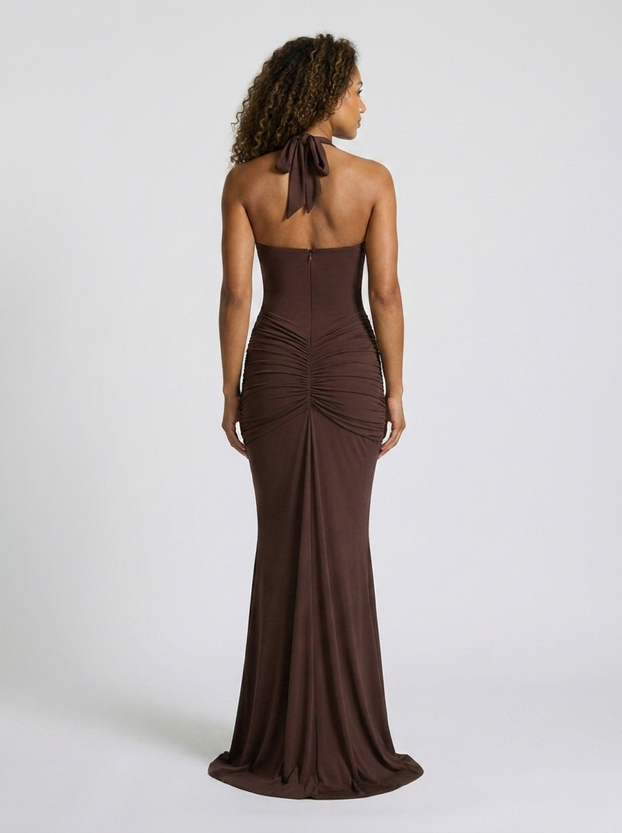 MELISSA MAXI DRESS Brown back