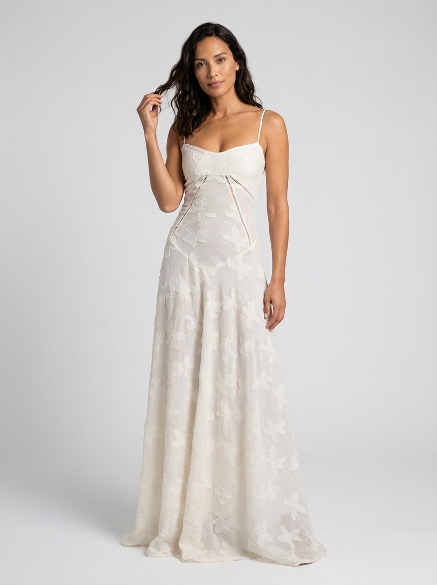 LARA MAXI DRESS White front