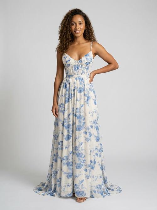 AMIRA MAXI DRESS Blue Meadow 1
