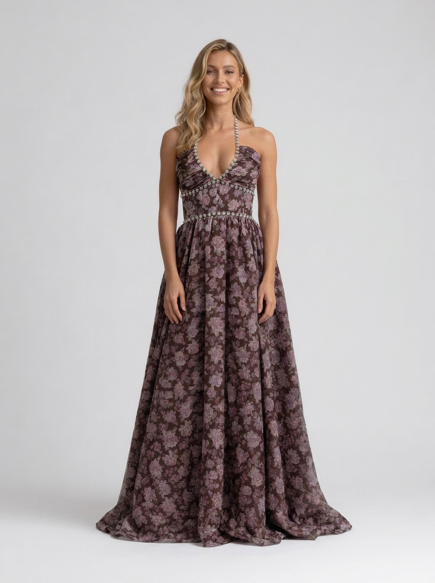 CHRISTINE MAXI DRESS Midnight Bloom front