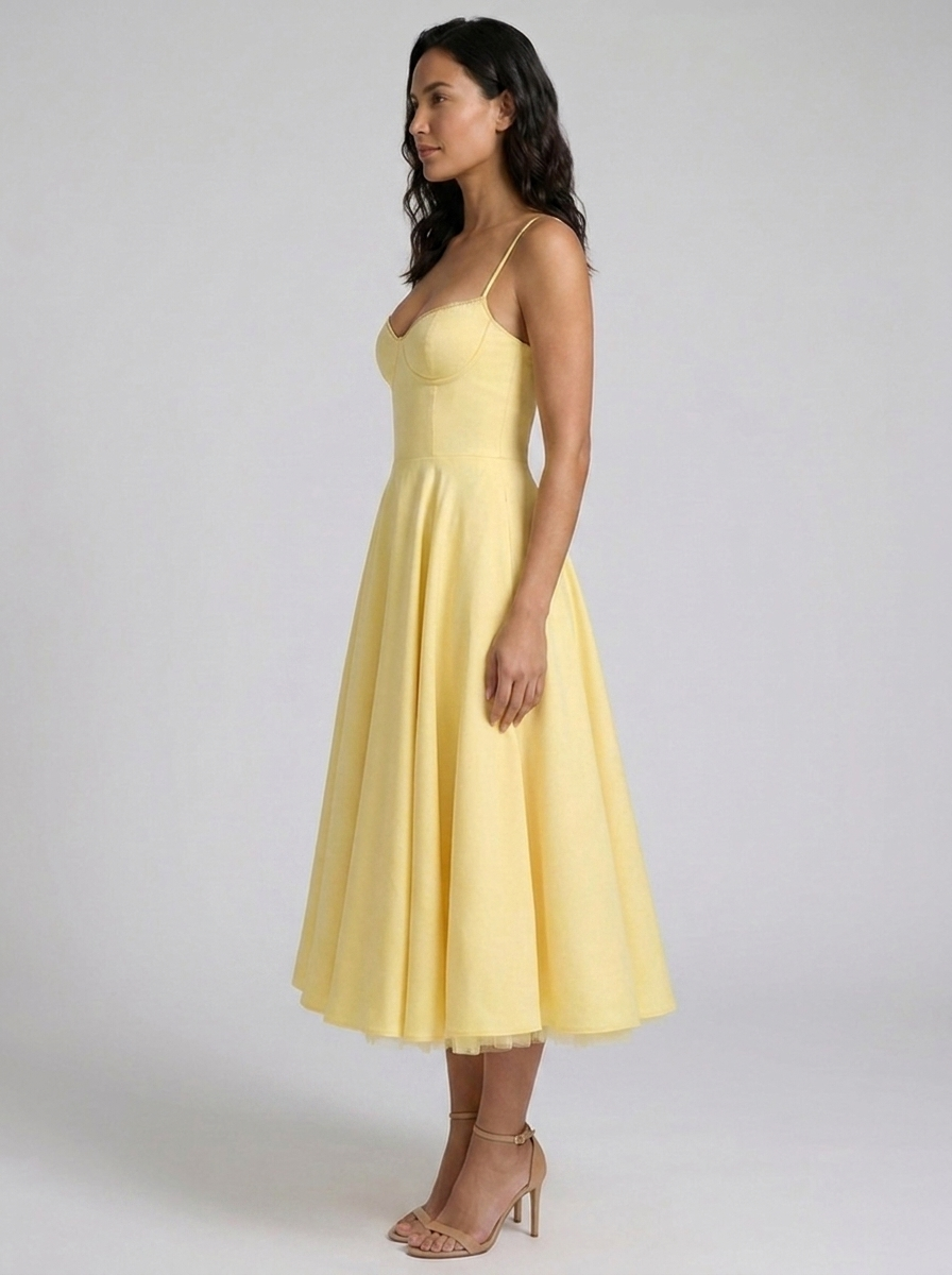 AMELIE MIDI DRESS Butter Yellow side