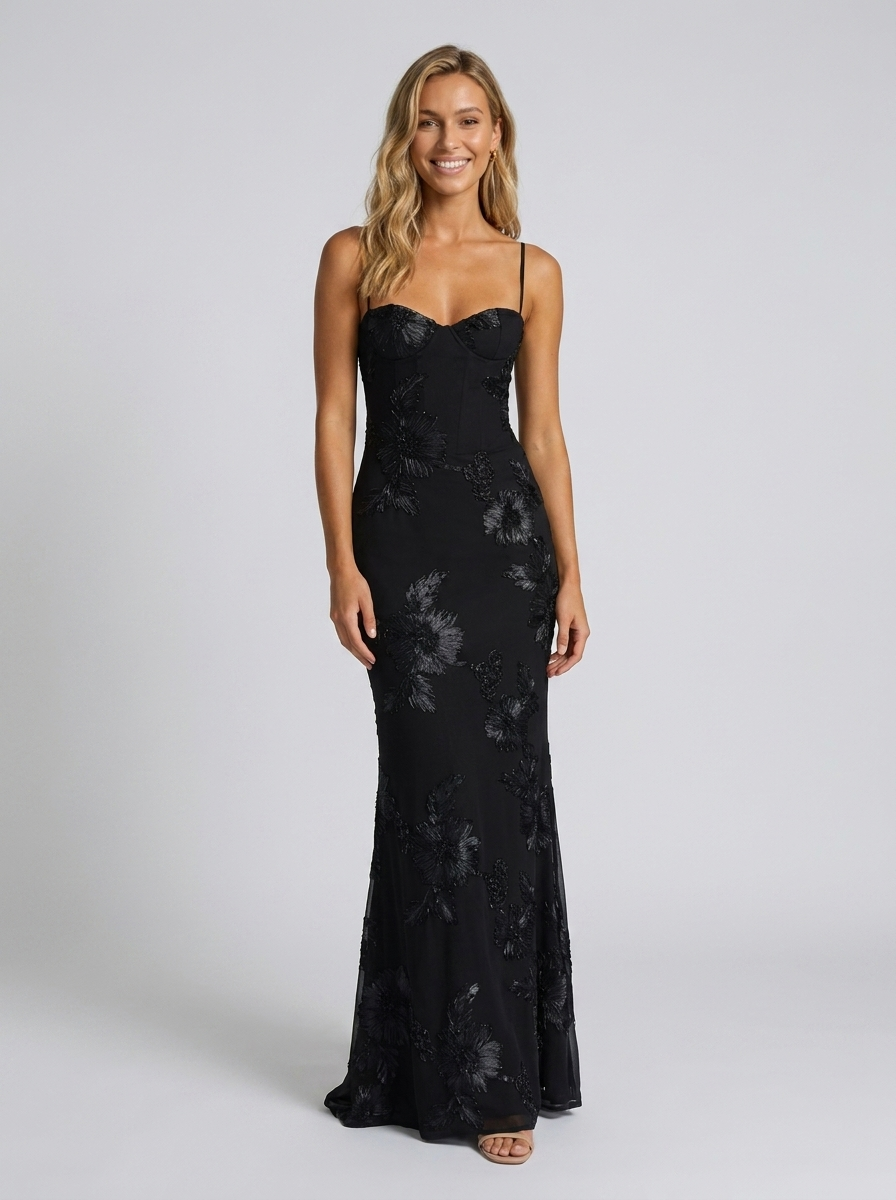 LAURA MAXI DRESS Black front